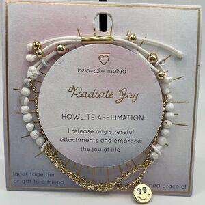 🚨3 for $16🚨 BELOVED + INSPIRED - Howlite Affirmation Bracelet - Radiate Joy